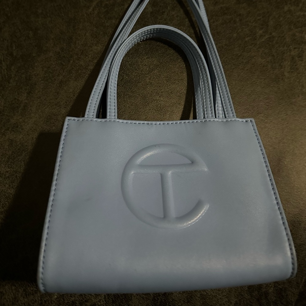 Telfar light blue bag